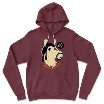 Kendrick Llama Hoodie in Heather Maroon color